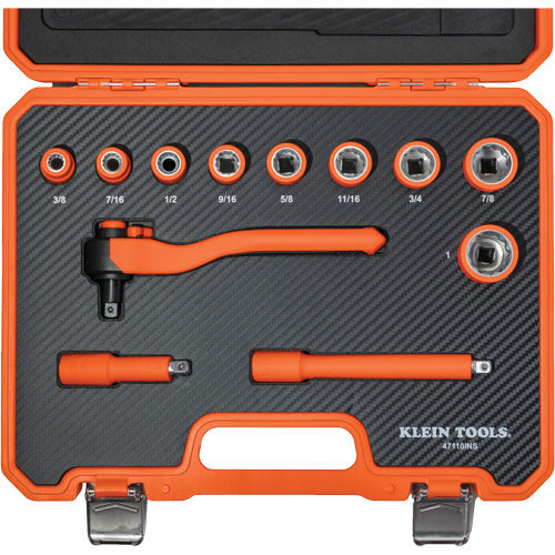 Jeu de douilles et cliquet isol&eacute;s avec &eacute;tui, 1000 V, 12 M Seaboard Timber Mart