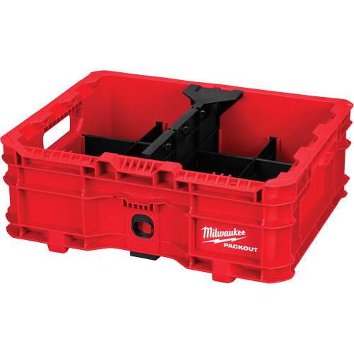 PACKOUT Low-Profile Crate, 15" x 18-5/8" x 6-5/8", Black/Red Seaboard Timber Mart