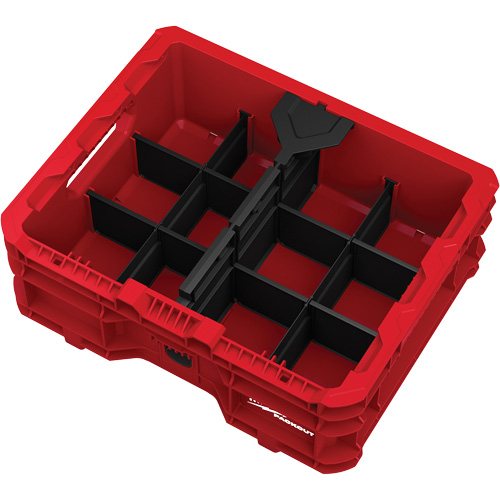 PACKOUT Low-Profile Crate, 15" x 18-5/8" x 6-5/8", Black/Red Seaboard Timber Mart