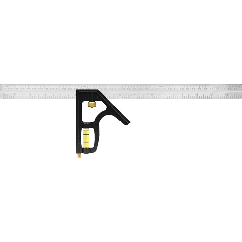 Heavy-Duty Inch/Metric Combination Square, 16" L, 1/8"/1/16" Graduations, Stainless Steel Seaboard Timber Mart