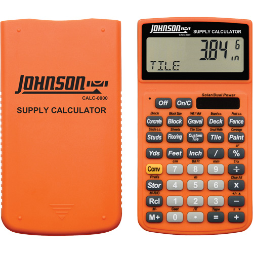 Calculatrice de fournitures orange haute visibilit&eacute; avec &eacute;tui robuste Seaboard Timber Mart