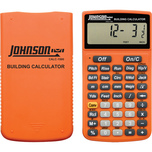 Calculatrice de construction orange haute visibilit&eacute; avec &eacute;tui robuste Seaboard Timber Mart