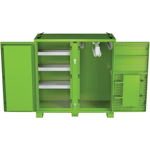 Armoire ventil&eacute;e pour le rangement d'&eacute;PI sur place, Acier, Vert lime haute visibilit&eacute; Seaboard Timber Mart