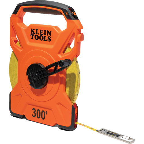 Open Reel Tape Measure with Single Hook and Carabiner, 1/2" x 300', 1/10" Graduations Seaboard Timber Mart