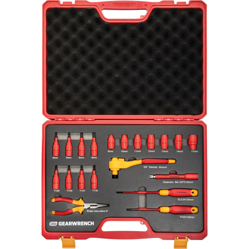 Jeu d'outils isol&eacute;s VDE &agrave; prise 3/8", 1000 V, 20 M Seaboard Timber Mart