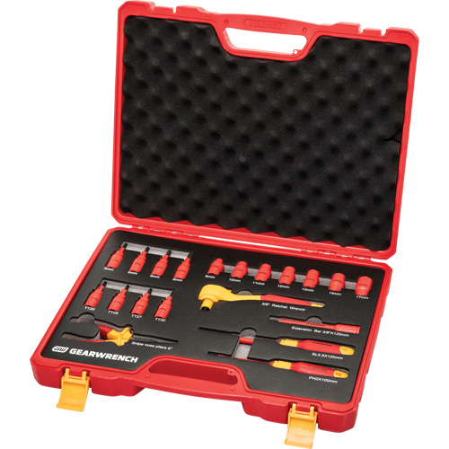Jeu d'outils isol&eacute;s VDE &agrave; prise 3/8", 1000 V, 20 M Seaboard Timber Mart