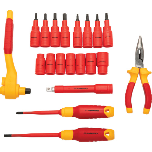 Jeu d'outils isol&eacute;s VDE &agrave; prise 3/8", 1000 V, 20 M Seaboard Timber Mart