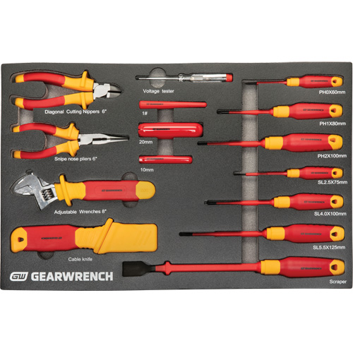 Jeu d'outils VDE isol&eacute;s, 1000 V, 72 M Seaboard Timber Mart