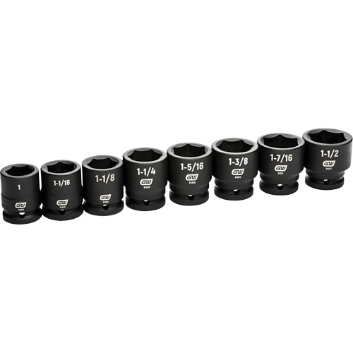 6-Point SAE Socket Set, 8 Pcs, Impact, 3/4" Drive Size Seaboard Timber Mart
