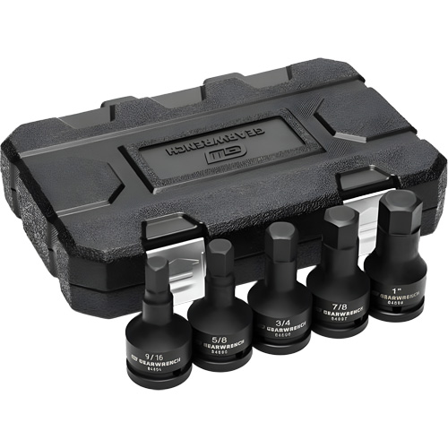 SAE Impact Bit Socket Set with Blow Mold Case, Hex, 3/4" Drive, 5 Pcs Seaboard Timber Mart