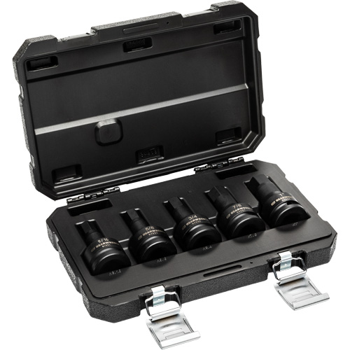 SAE Impact Bit Socket Set with Blow Mold Case, Hex, 3/4" Drive, 5 Pcs Seaboard Timber Mart