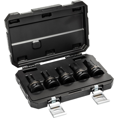 Metric Impact Bit Socket Set with Blow Mold Case, Hex, 3/4" Drive, 5 Pcs Seaboard Timber Mart