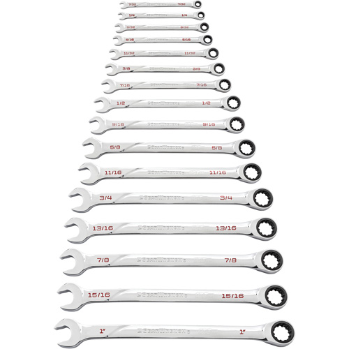 Jeu de cl&eacute;s SAE 120XP Universal Spline XL, Combinaison &agrave; cliquet, 16 morceaux, Imp&eacute;rial Seaboard Timber Mart