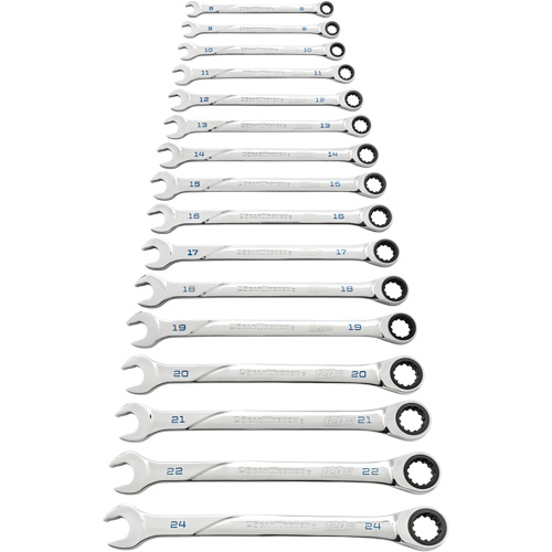 Jeu de cl&eacute;s 120XP Universal Spline XL, Combinaison &agrave; cliquet, 16 morceaux, M&eacute;trique Seaboard Timber Mart