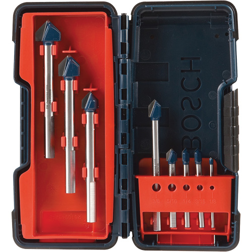 Glass & Tile Drill Bit Set, 8 Pieces, Carbide Seaboard Timber Mart