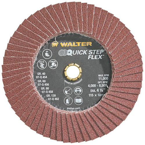 QUICK-STEP FLEX Flap Disc, 4-1/2" x Type 29, 80 Grit, Aluminum Oxide Seaboard Timber Mart