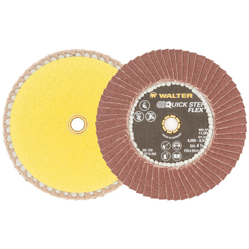 QUICK-STEP FLEX Flap Disc, 4-1/2" x Type 29, 120 Grit, Aluminum Oxide Seaboard Timber Mart