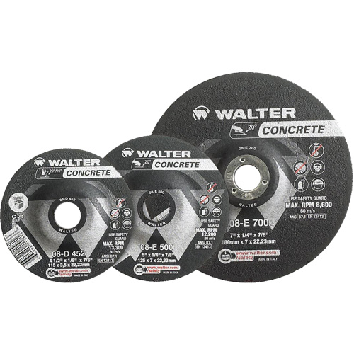 Depressed Centre Grinding Wheels - Concrete Type 27, 4-1/2" x 1/4", 7/8" Arbor, Type 27 Seaboard Timber Mart