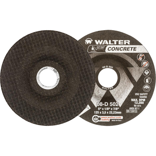 Depressed Centre Grinding Wheels - Concrete Type 27, 5" x 1/8", 7/8" Arbor, Type 27 Seaboard Timber Mart