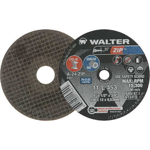 Zip Cut-Off Wheel, 4" x 1/2", 3/8" Arbor, Type 1 Seaboard Timber Mart