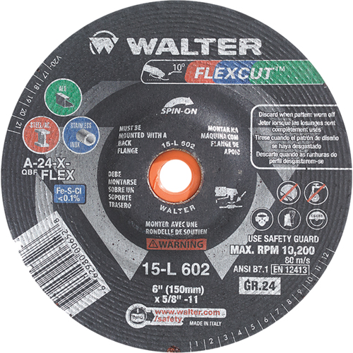 Flexcut Depressed Centre Grinding Wheels, 4-1/2", 100 Grit, Aluminum Oxide, 5/8"-11, 13300 RPM, Type 29 Seaboard Timber Mart