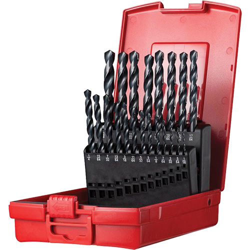 Jobber Length Drill Bit Set, 19 Pieces, High Speed Steel Seaboard Timber Mart