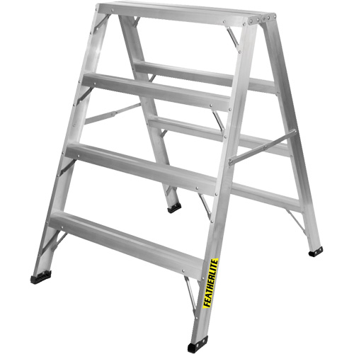 Industrial-Duty Sawhorse, 4' H x 34.6875" W x 39.50" D, 300 lbs. Capacity, Aluminum Seaboard Timber Mart