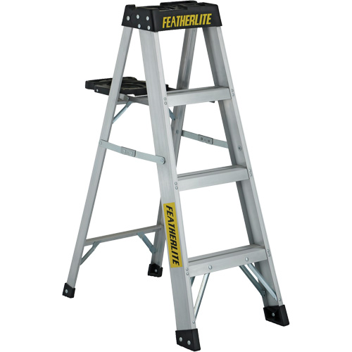 3400 Series Industrial Extra Heavy-Duty Step Ladder, 4', Aluminum, 300 lbs. Capacity, Type 1A Seaboard Timber Mart