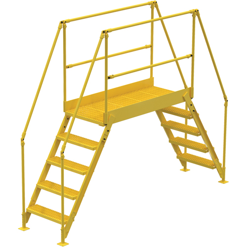 Crossover Ladder, 115-1/2" Overall Span, 50" H x 60" D, 24" Step Width Seaboard Timber Mart
