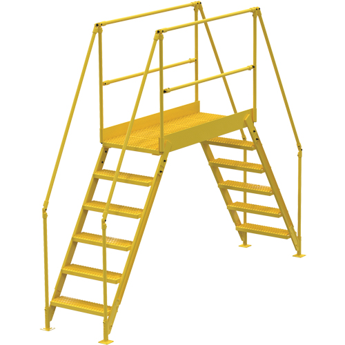 Crossover Ladder, 128" Overall Span, 60" H x 60" D, 24" Step Width Seaboard Timber Mart