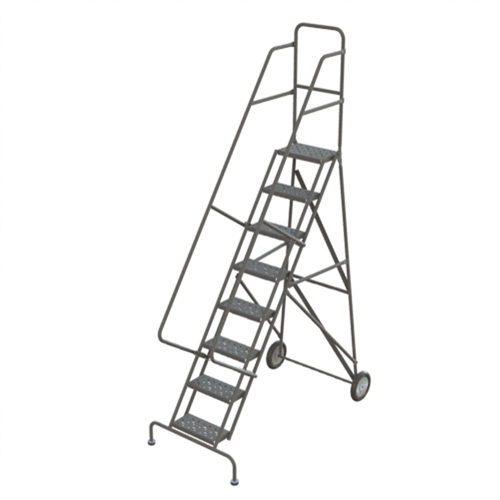 Rolling Ladder, 8 Steps, Serrated, 86" High Seaboard Timber Mart