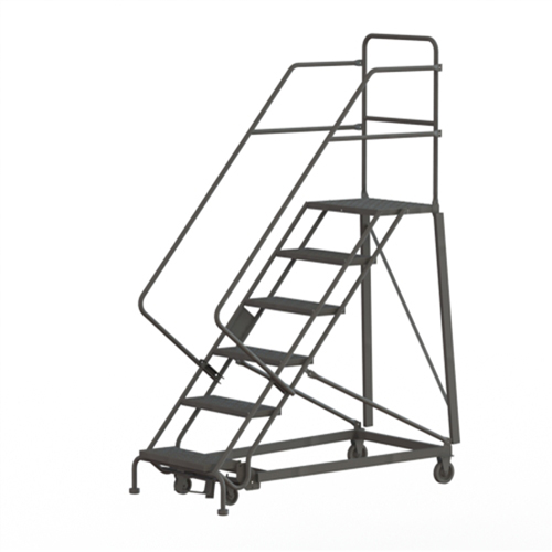 Heavy Duty Safety Slope Ladder, 6 Steps, Perforated, 50° Incline, 60" High Seaboard Timber Mart