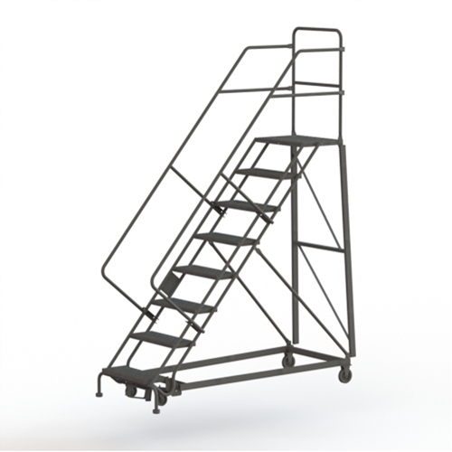 Heavy Duty Safety Slope Ladder, 8 Steps, Serrated, 50° Incline, 80" High Seaboard Timber Mart