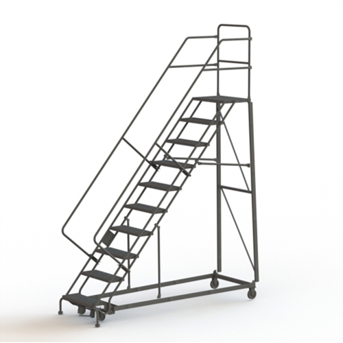 Heavy Duty Safety Slope Ladder, 10 Steps, Serrated, 50° Incline, 100" High Seaboard Timber Mart