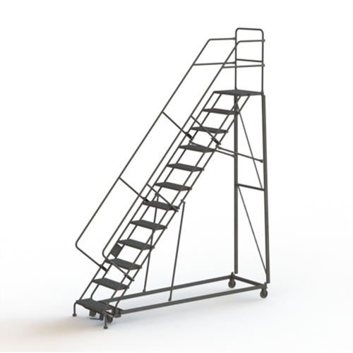 Heavy Duty Safety Slope Ladder, 12 Steps, Serrated, 50° Incline, 120" High Seaboard Timber Mart