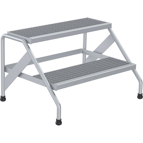 Aluminum Step Stand, 2 Step(s), 32-13/16" W x 24-9/16" L x 20" H, 500 lbs. Capacity Seaboard Timber Mart