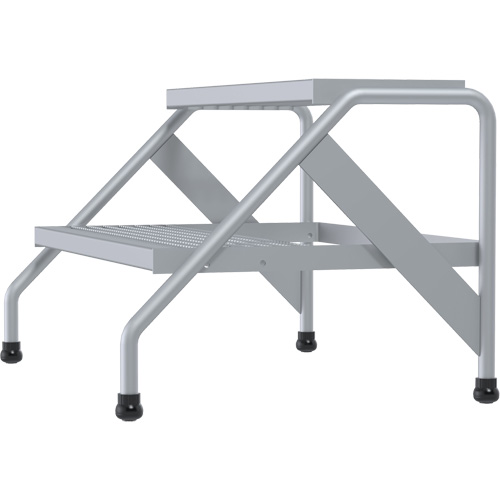 Aluminum Step Stand, 2 Step(s), 32-13/16" W x 24-9/16" L x 20" H, 500 lbs. Capacity Seaboard Timber Mart