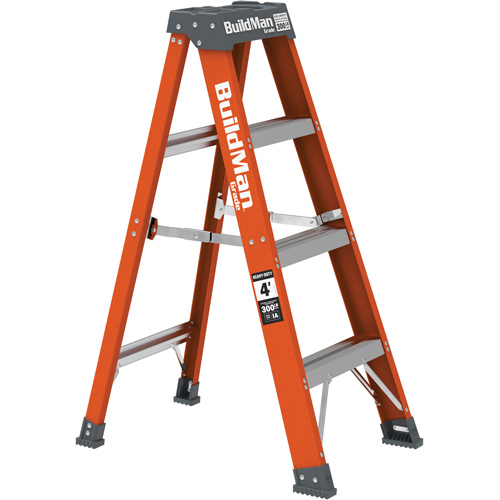 BuildMan&reg; Step Ladder, 4', Fibreglass, 300 lbs. Capacity, Type 1A Seaboard Timber Mart