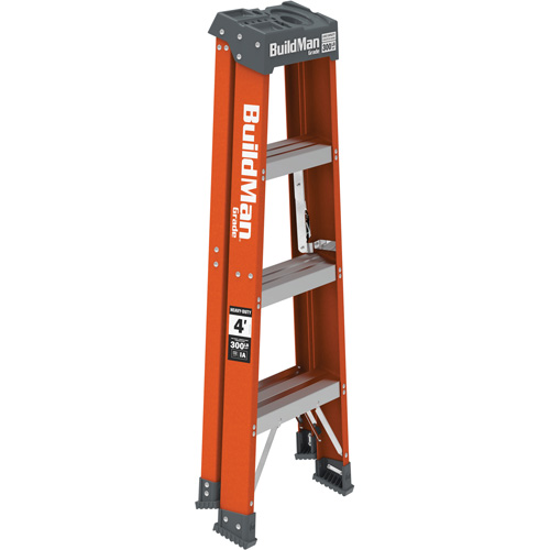 BuildMan&reg; Step Ladder, 4', Fibreglass, 300 lbs. Capacity, Type 1A Seaboard Timber Mart