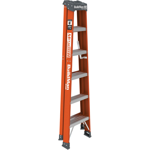 BuildMan&reg; Step Ladder, 6', Fibreglass, 300 lbs. Capacity, Type 1A Seaboard Timber Mart