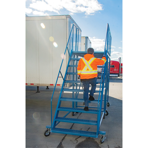 Snow Ladder, Steel, 10 Steps, 99" H, 85-1/2" D, 48" Step, Serrated Seaboard Timber Mart