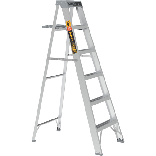 Step Ladder with Paint Tray, 6', Aluminum, 225 lbs. Capacity, Type 2 Seaboard Timber Mart