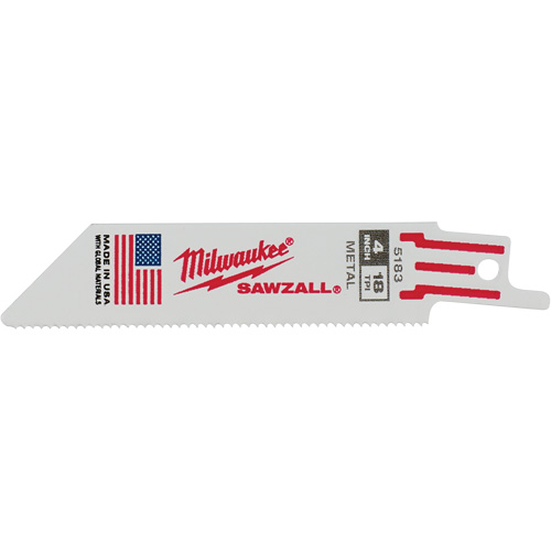 Lame de scie alternative Sawzall, Bim&eacute;tal, 18 Dents par pouce, 4" lo x 3/4" la Seaboard Timber Mart