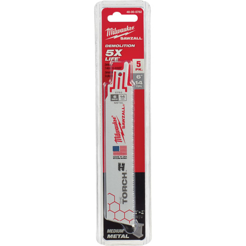 Lame The Torch Sawzall, Bim&eacute;tal, 14 Dents par pouce, 6" lo x 1" la Seaboard Timber Mart