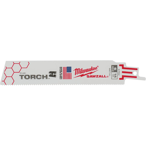 Lames The Torch Sawzall, Bim&eacute;tal, 14 Dents par pouce, 6" lo x 1" la Seaboard Timber Mart