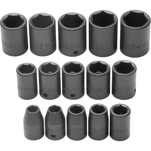 Jeu de douilles, Chocs, Prise 1/2", 6 pans Seaboard Timber Mart