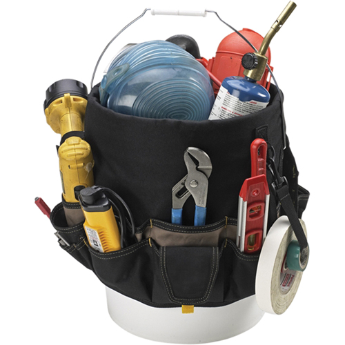 Sacs Bucket Buddy &agrave; 48 pochettes, 6" lo x 11" la x 12" h, Polyester, Noir Seaboard Timber Mart