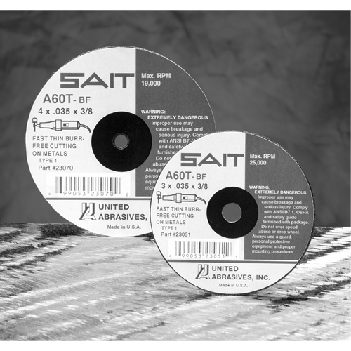 Cut-Off Wheel, 5" x 0.045", 7/8" Arbor, Type 27, Aluminum Oxide/Ceramic, 12200 RPM Seaboard Timber Mart