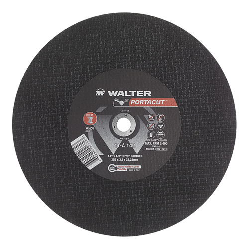 Portacut High Speed Cut-Off Wheel, 14" x 1/8", 7/8" Arbor, Type 1, Aluminum Oxide, 5400 RPM Seaboard Timber Mart
