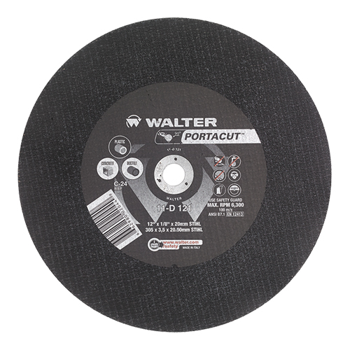 Portacut High Speed Cut-Off Wheel, 12" x 1/8", 7/8" Arbor, Type 1, Silicon Carbide, 6300 RPM Seaboard Timber Mart